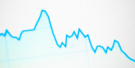 Naklejka premium financial graph chart display photo selective focus exchange trading business success concept crisis