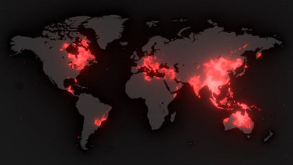 Coronavirus (COVID-19) Spreading World Map 4K
