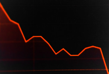 economic impact concept graph chart diagram on screen down global crisis business finance....