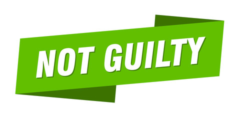 not guilty banner template. not guilty ribbon label sign