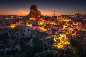 Obraz premium Typical Cappadocian landscape, close to Goreme. Nevsehir, Anatolia, Turkey