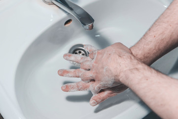 Proper hand washing in case of viral infection, protection from the virus