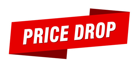 price drop banner template. price drop ribbon label sign