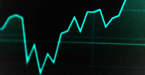 financial graph chart display photo selective focus exchange trading business success concept crisis