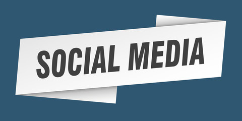 social media banner template. social media ribbon label sign