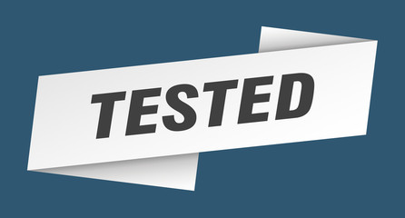 tested banner template. tested ribbon label sign