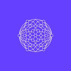 Abstract graphic vector illustration of circles and lines