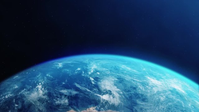 Looping planet earth rotation. Planet earth with atmosphere and stars twinkle Stars Planet Earth, Outer Space, Planet - Space, World Map, World Map, Outer Space, City.