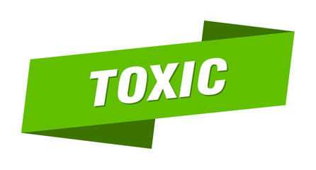 toxic banner template. toxic ribbon label sign