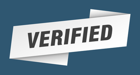 verified banner template. verified ribbon label sign