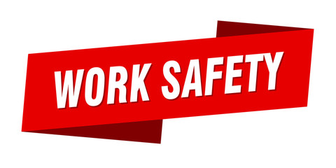 work safety banner template. work safety ribbon label sign