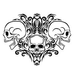 Vintage retro human skull and jaw isolated vector illustration on a white background. Design element for logo, badge, tattoo