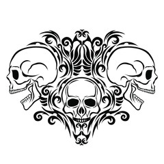 Vintage retro human skull and jaw isolated vector illustration on a white background. Design element for logo, badge, tattoo