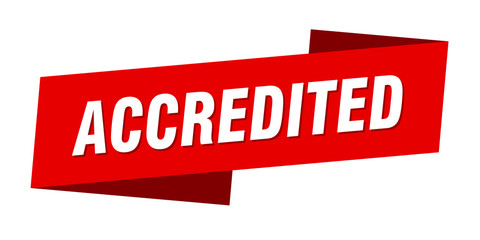 accredited banner template. accredited ribbon label sign