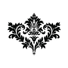 Vintage baroque ornament retro pattern antique style acanthus on a black background. Decoration for cards and wedding invitations.