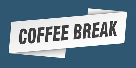 coffee break banner template. coffee break ribbon label sign