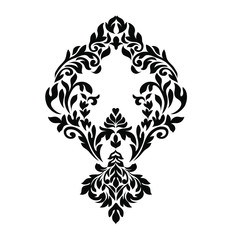 Vintage baroque ornament retro pattern antique style acanthus on a black background. Decoration for cards and wedding invitations.
