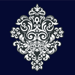Fototapeta premium Vintage baroque ornament retro pattern antique style acanthus on a black background. Decoration for cards and wedding invitations.