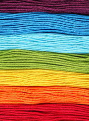 bright iridescent thread floss for embroidery and needlework