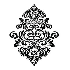 Vintage baroque ornament retro pattern antique style acanthus on a black background. Decoration for cards and wedding invitations.