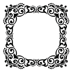 Vintage baroque ornament retro pattern antique style acanthus on a black background. Decoration for cards and wedding invitations.