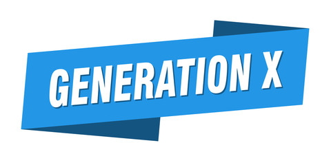 generation x banner template. generation x ribbon label sign