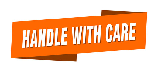 handle with care banner template. handle with care ribbon label sign