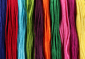 bright iridescent thread floss for embroidery and needlework