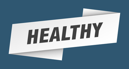 healthy banner template. healthy ribbon label sign