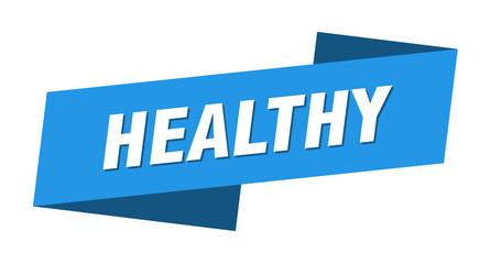 healthy banner template. healthy ribbon label sign