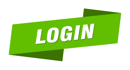 Fototapeta premium login banner template. login ribbon label sign