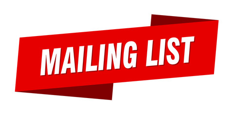 mailing list banner template. mailing list ribbon label sign