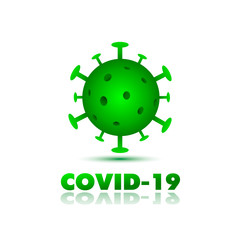 Covid-19 Coronavirus concept inscription typography design logo. World Health organization WHO introduced new official name for Coronavirus disease named COVID-19, dangerous virus on white background