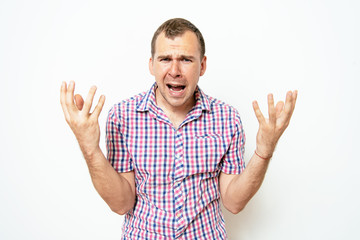 Angry man screaming