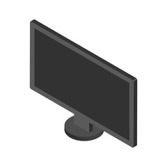 Isometric black color PC monitor. Vector object