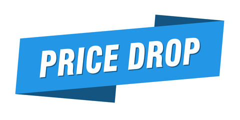 price drop banner template. price drop ribbon label sign