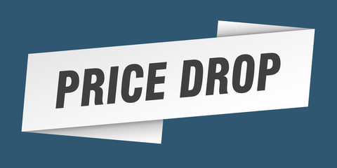 price drop banner template. price drop ribbon label sign