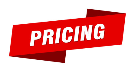 pricing banner template. pricing ribbon label sign