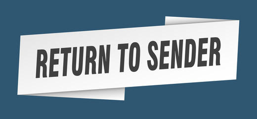 return to sender banner template. return to sender ribbon label sign
