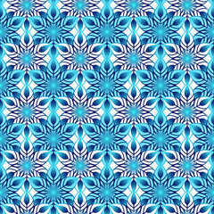 Winter seamless pattern with colorful gradient snowflakes on white background. Vector illustration for fabric, textile wallpaper, posters, gift wrapping paper. Christmas vector illustration. 