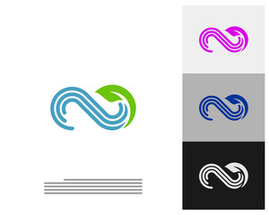 Infinity Leaf logo vector template, Creative Infinity logo design concept