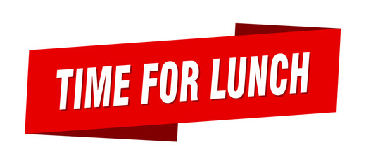time for lunch banner template. time for lunch ribbon label sign