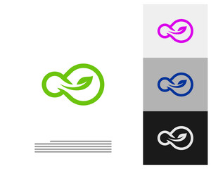 Infinity Leaf logo vector template, Creative Infinity logo design concept