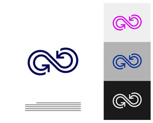 Arrow Infinity logo vector template, Creative Infinity logo design concept