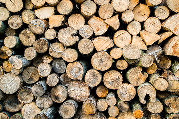 round wood firewood background