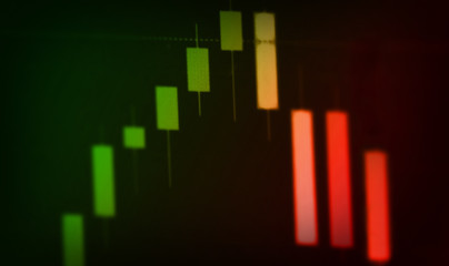financial graph chart display photo selective focus exchange trading business success concept crisis