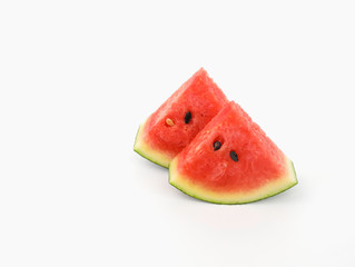 Red of Slice watermelon on white background,Summer concept