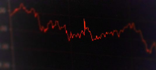 economic impact concept graph chart diagram on screen down global crisis business finance....