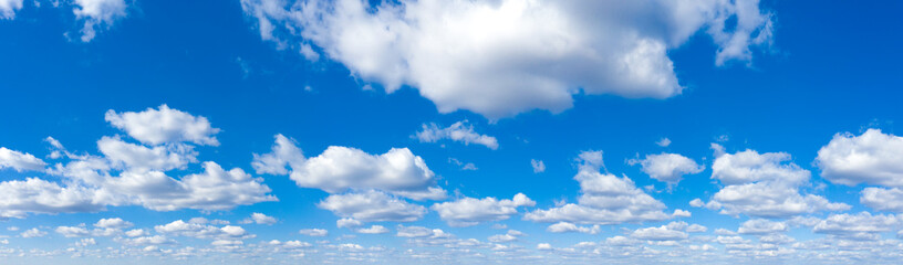 Panorama Blue sky and white clouds. Bfluffy cloud in the blue sky background