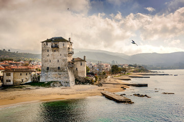 Obraz premium Ouranoupolis tower in Chalkidiki, Greece